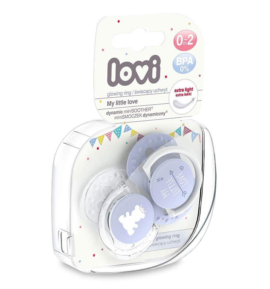 Lovi dynamický utišující dudlík My Little Love Mini 0-2m 2 ks modrý