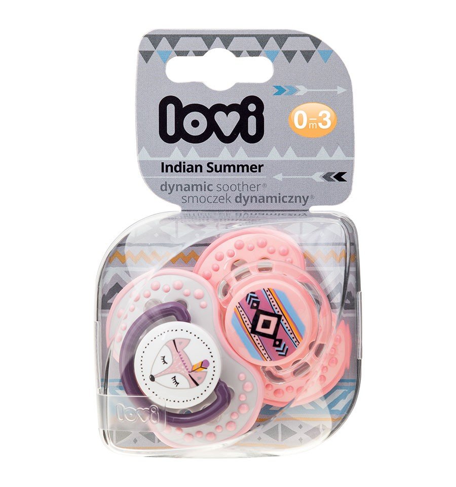 Lovi dynamický utišující dudlík Indian Summer 0-3m 2 ks girl