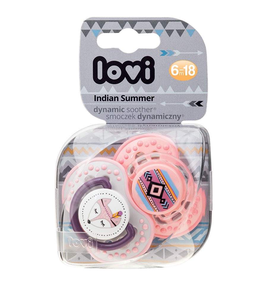 Lovi dynamický utišující dudlík Indian Summer 0-3m 2 ks girl