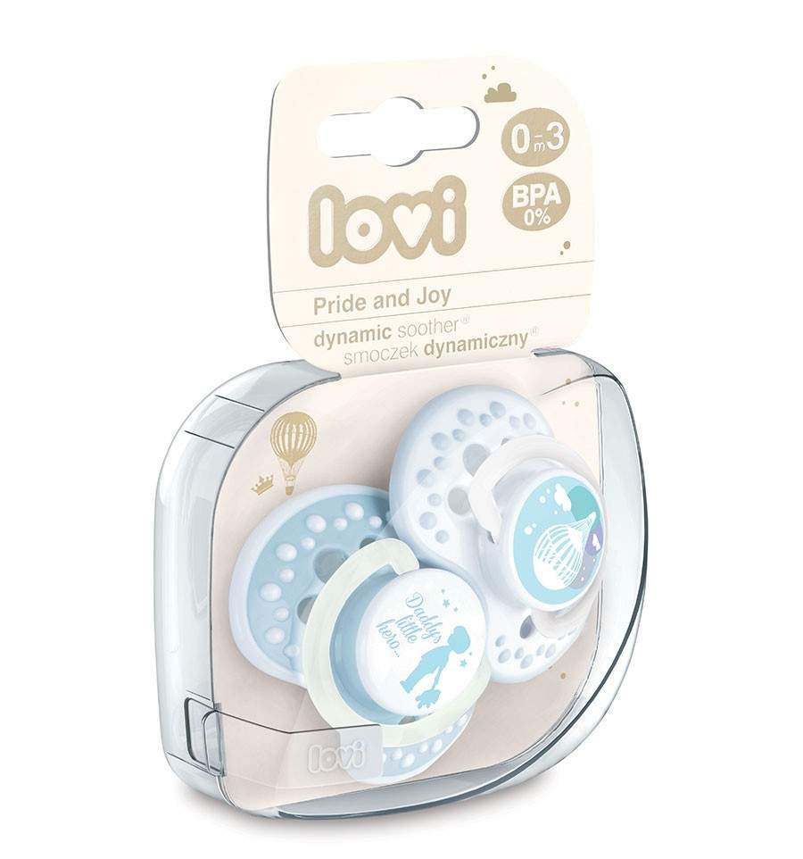 Lovi dynamický utišující dudlík Pride&Joy 0-3m 2 ks boy