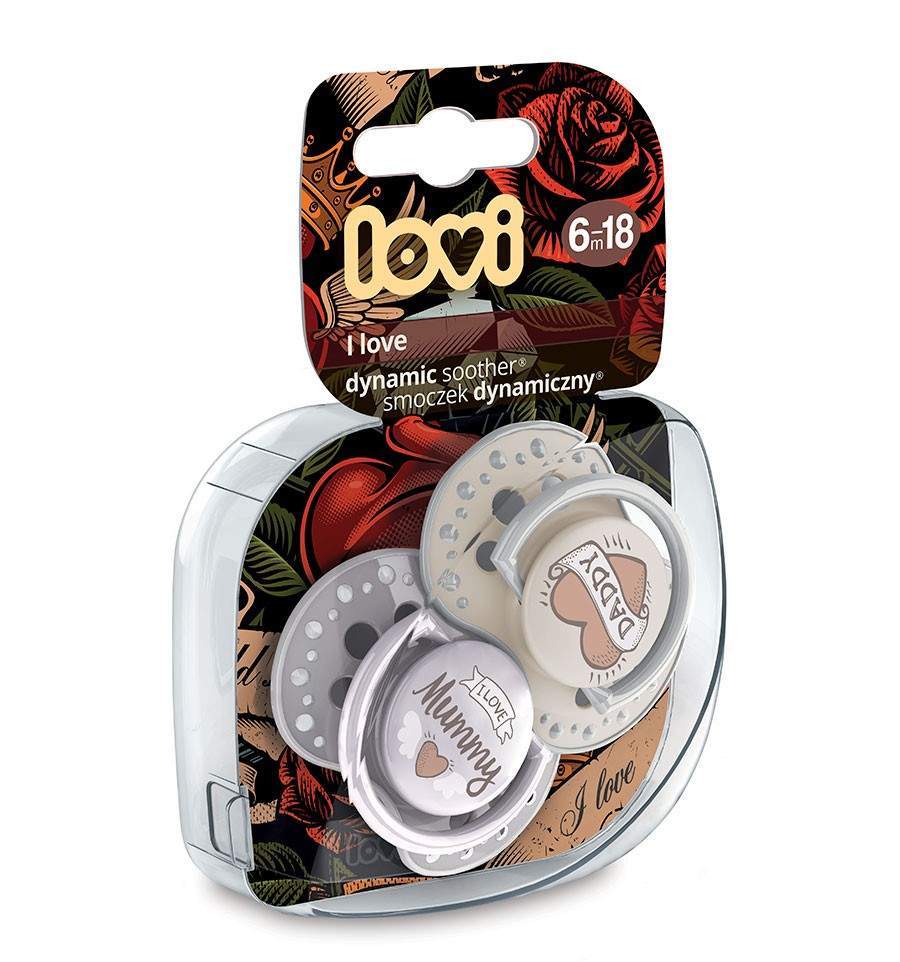Lovi dynamický utišující dudlík I Love 0-3m 2 ks