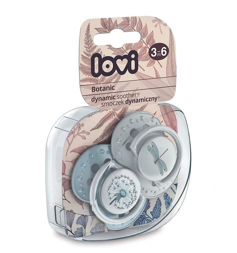 Lovi dynamický utišující dudlík Botanic 0-3m 2 ks boy