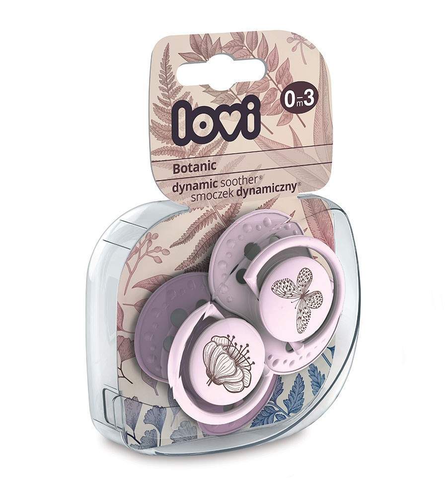 Lovi dynamický utišující dudlík Botanic 0-3m 2 ks girl