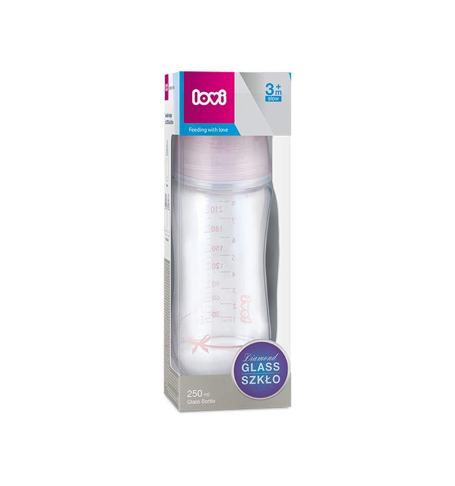 Lovi Kojenecká láhev - Diamond Glass 250ml 3m+ Baby Shower girl