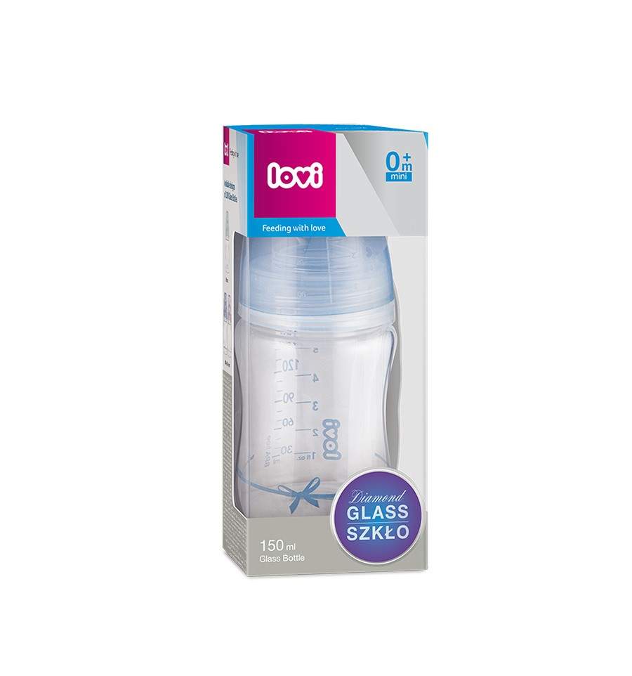 Lovi Kojenecká láhev - Diamond Glass 150ml 0m+ Baby Shower boy