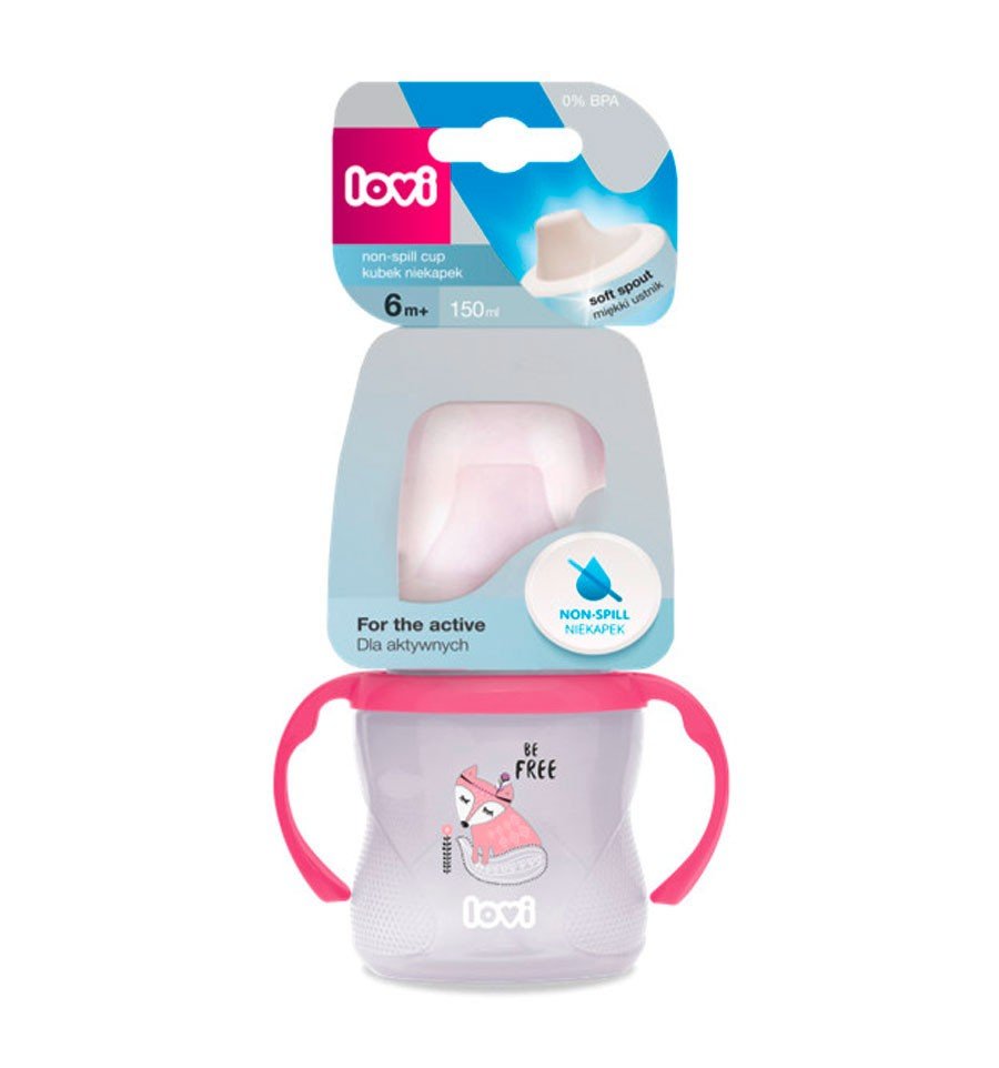 Lovi Netekoucí hrnek 6m+ 150 ml Indian Summer - růžový