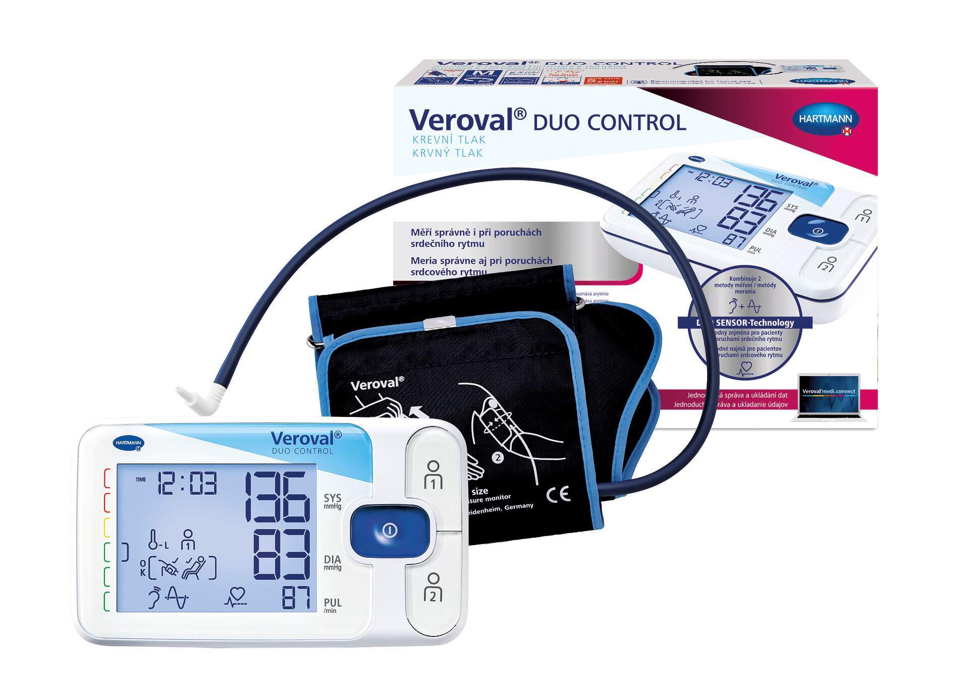 VEROVAL DUO CONTROL digitální ramenní tlakoměr s manžetou