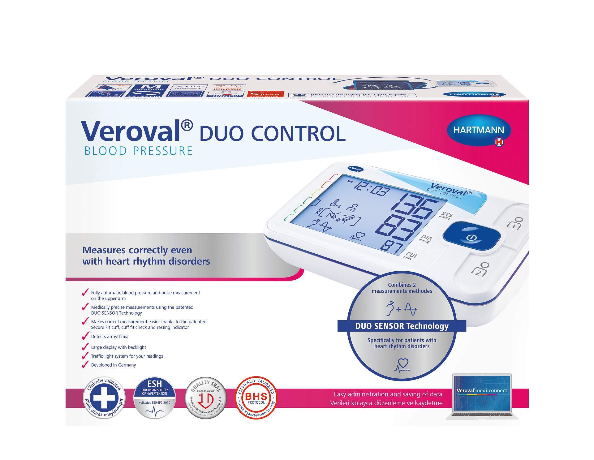 VEROVAL DUO CONTROL digitální ramenní tlakoměr s manžetou