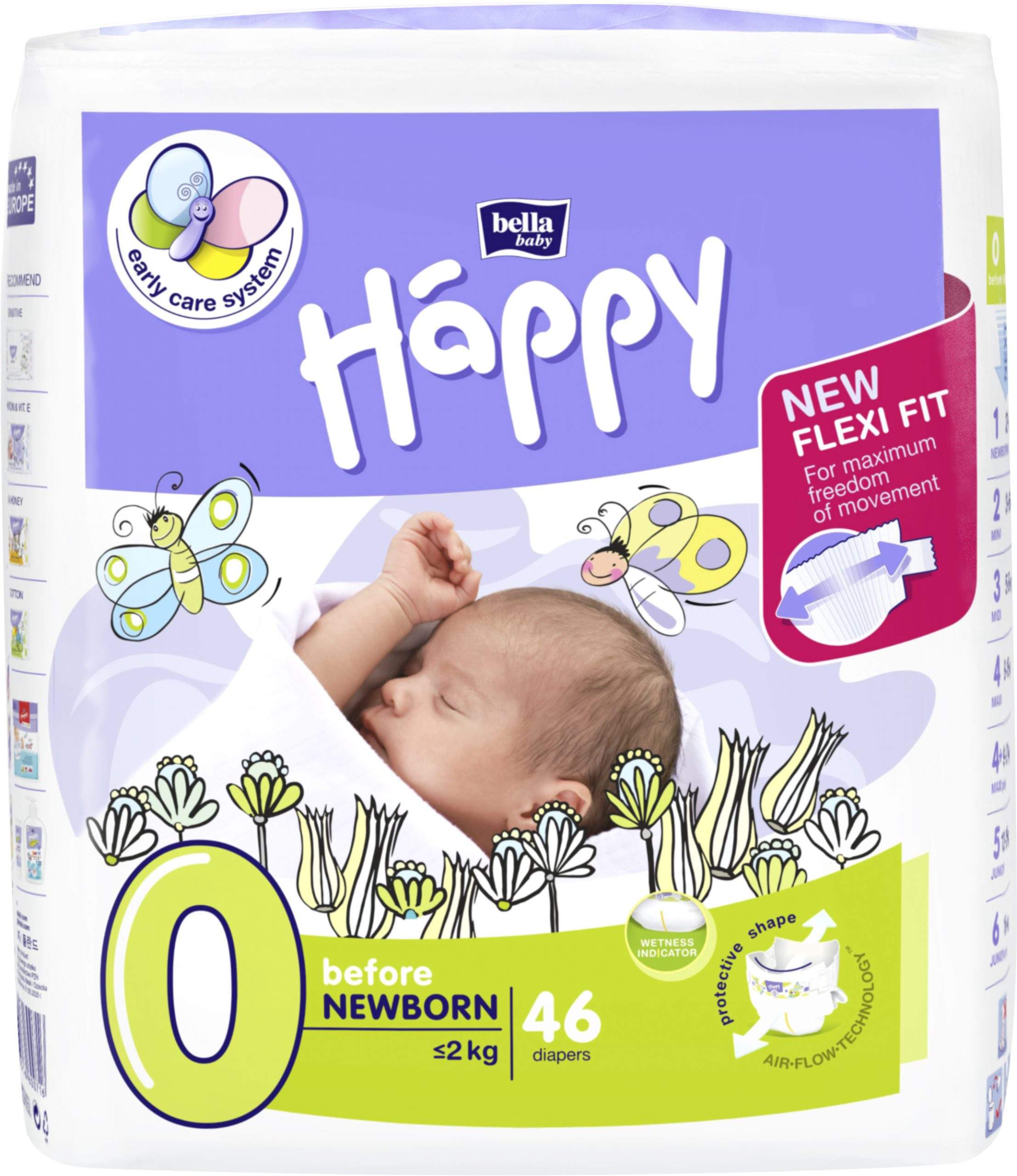 Dětské pleny Happy Before Newborn - 46 ks