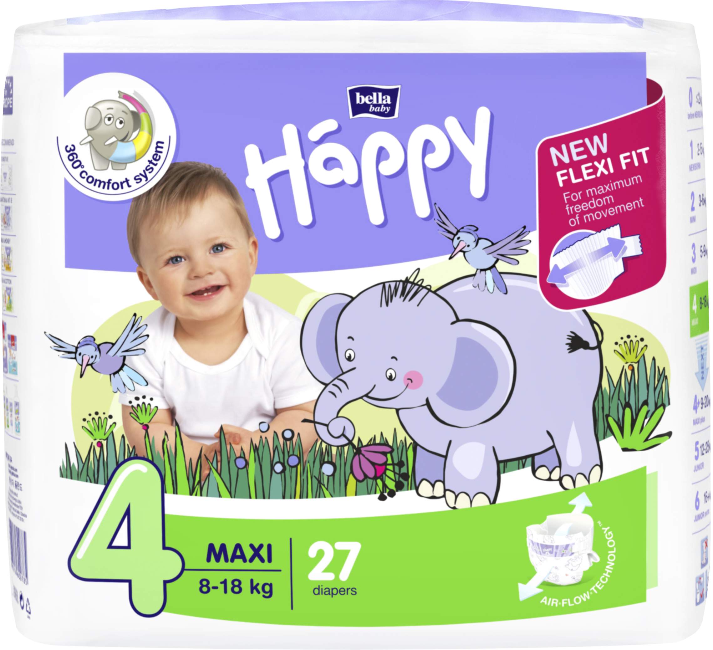 Dětské pleny Happy Maxi - á 27 ks