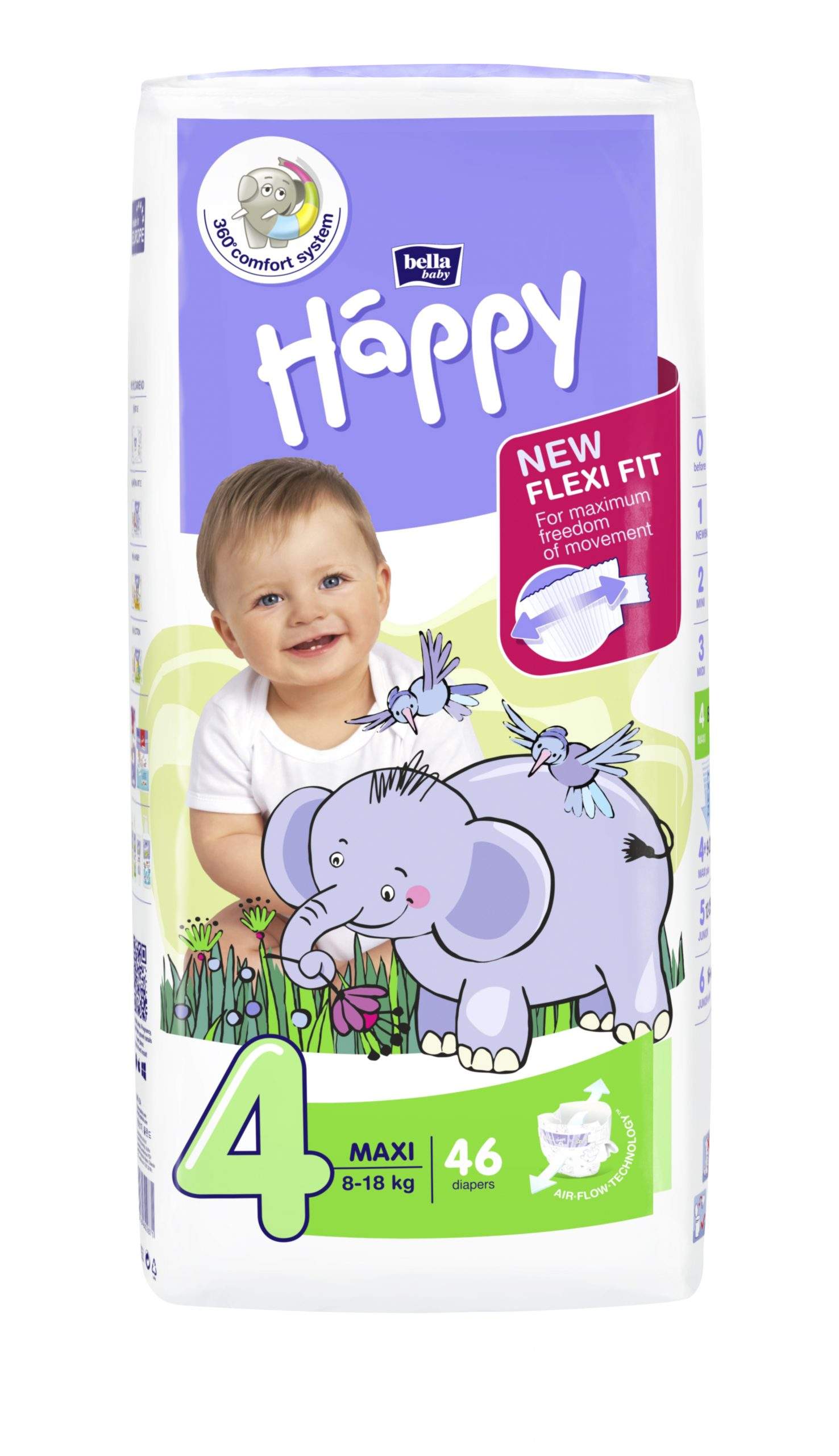 Dětské pleny Happy Maxi - 46 ks