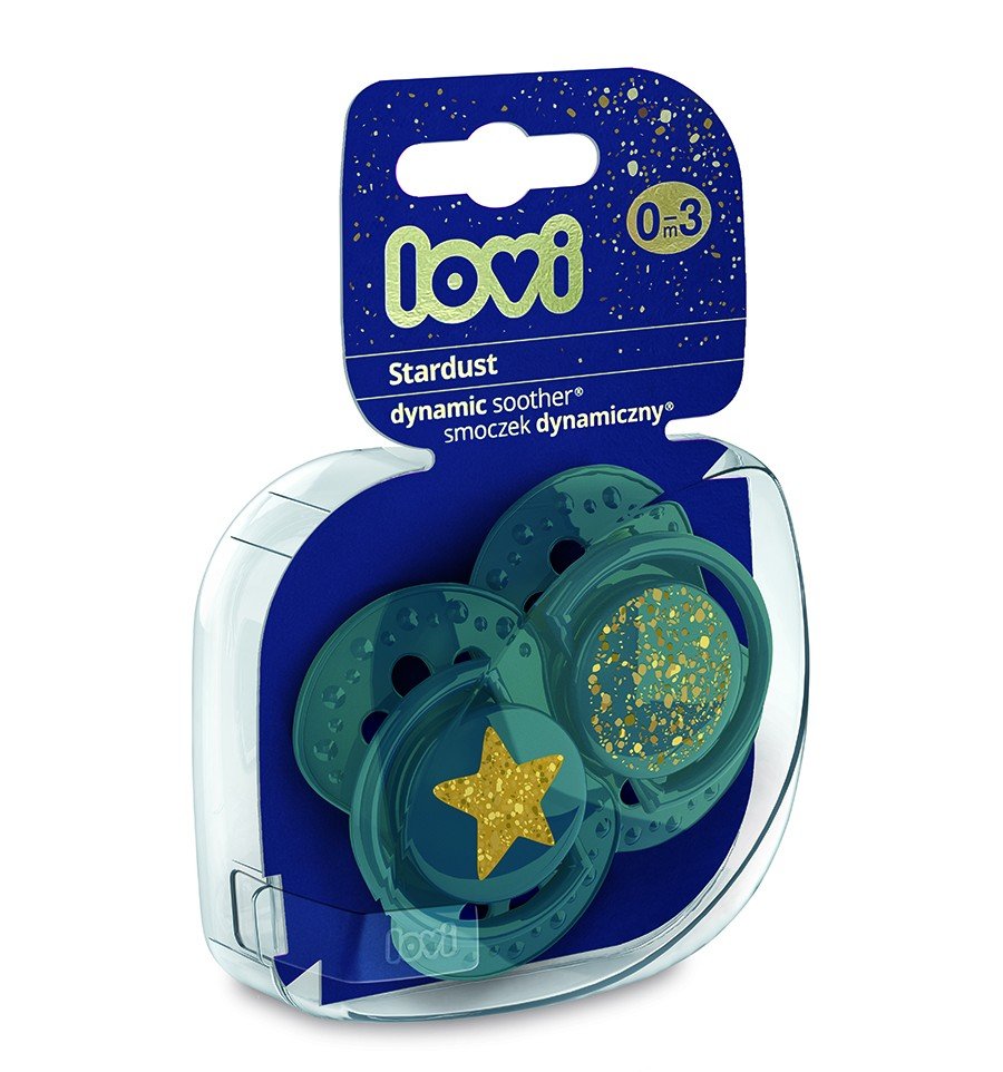 Lovi dynamický utišující dudlík Stardust 0-3m green 2 ks