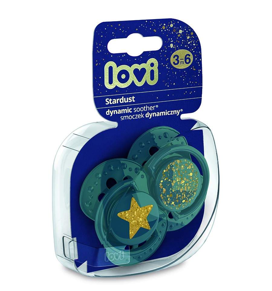 Lovi dynamický utišující dudlík Stardust 3-6m green 2 ks