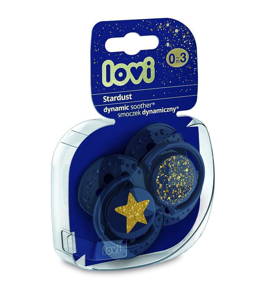 Lovi dynamický utišující dudlík Stardust 0-3m blue 2 ks
