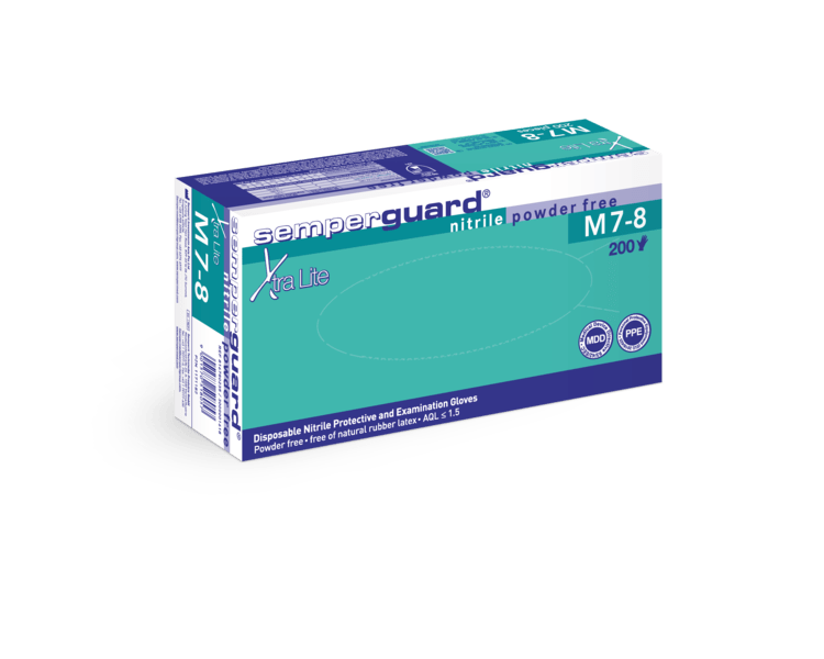 Semperguard Nitrile Xtra lite powder-free nitrilové jednorázové chirurgické rukavice, velikost M