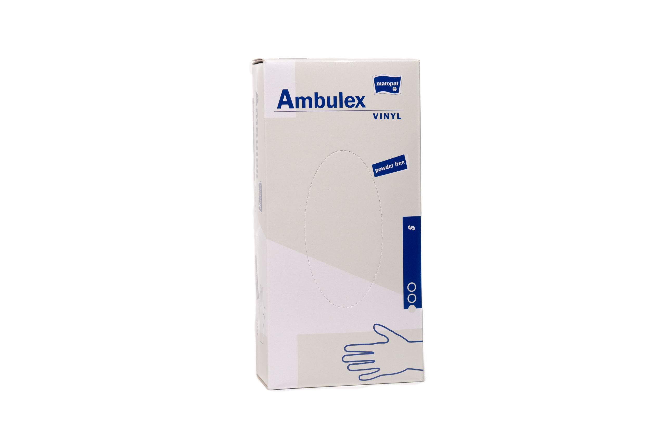 AMBULEX vinyl, nepudrované vinylové rukavice, 100ks balení, velikost S
