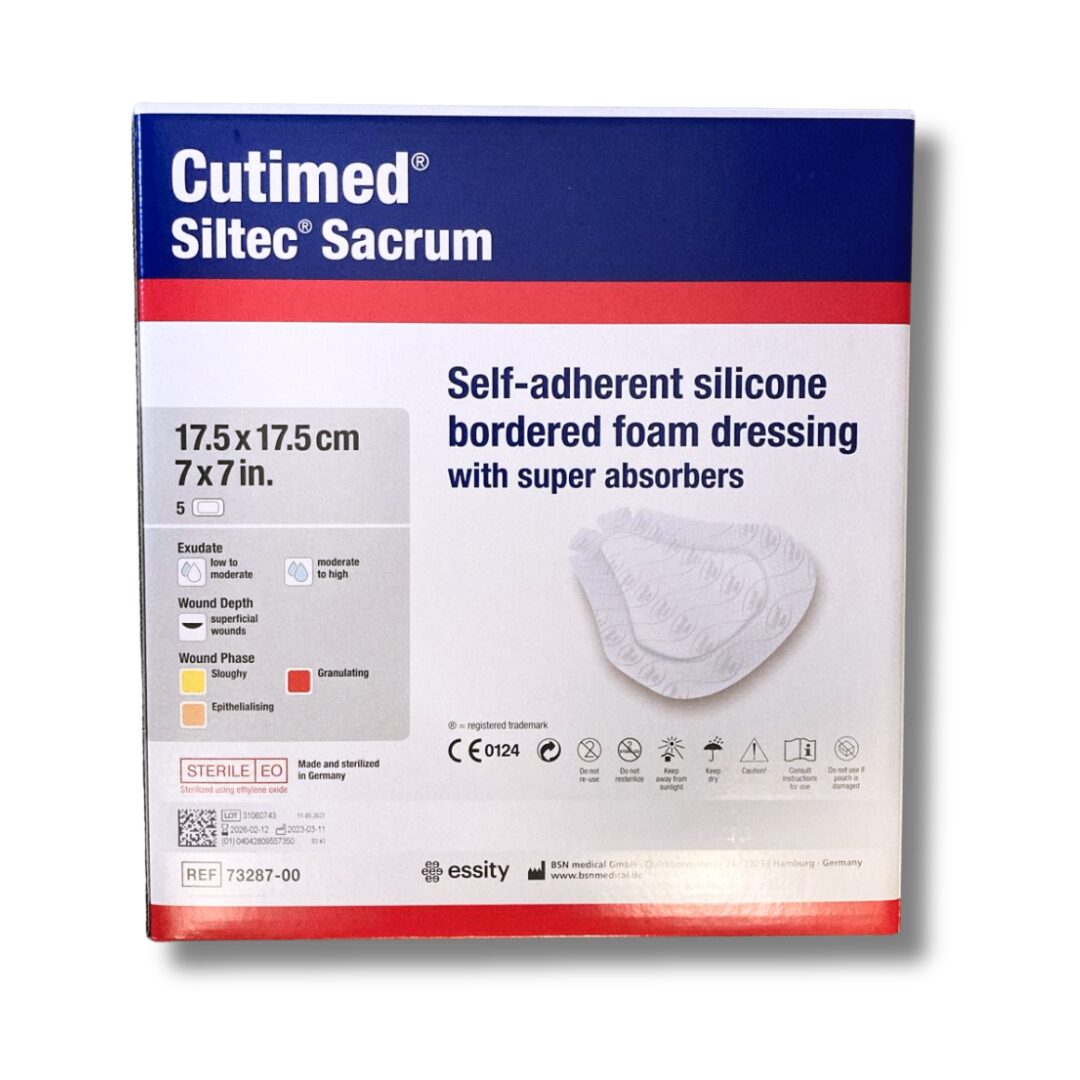Cutimed Siltec Sacrum s jemně adherentním okrajem 17,5cmx17,5cm, pro sakrum, 5ks