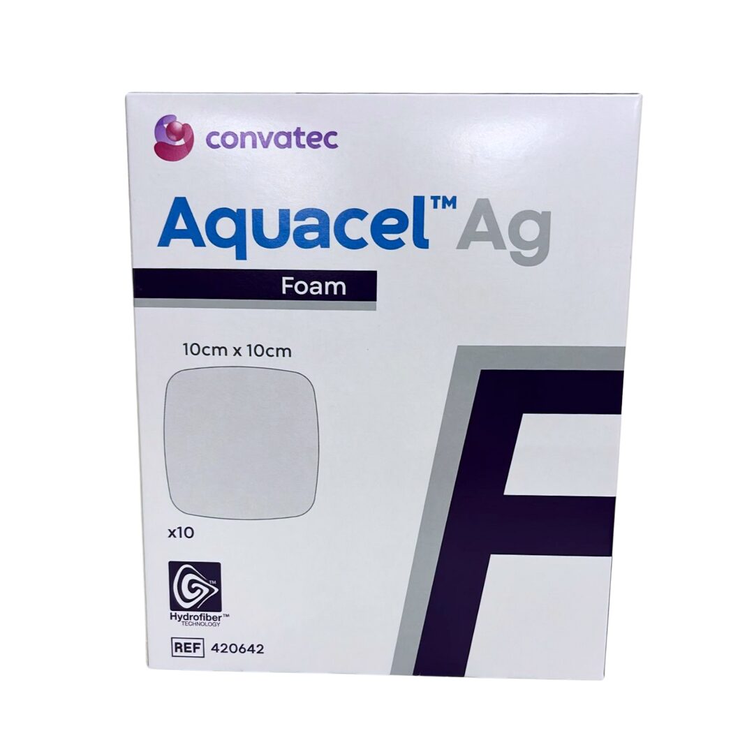 AQUACEL Ag foam Hydrofiber krytí na rány neadhezivní, se stříbrem, 10x10 cm, 1x10 ks