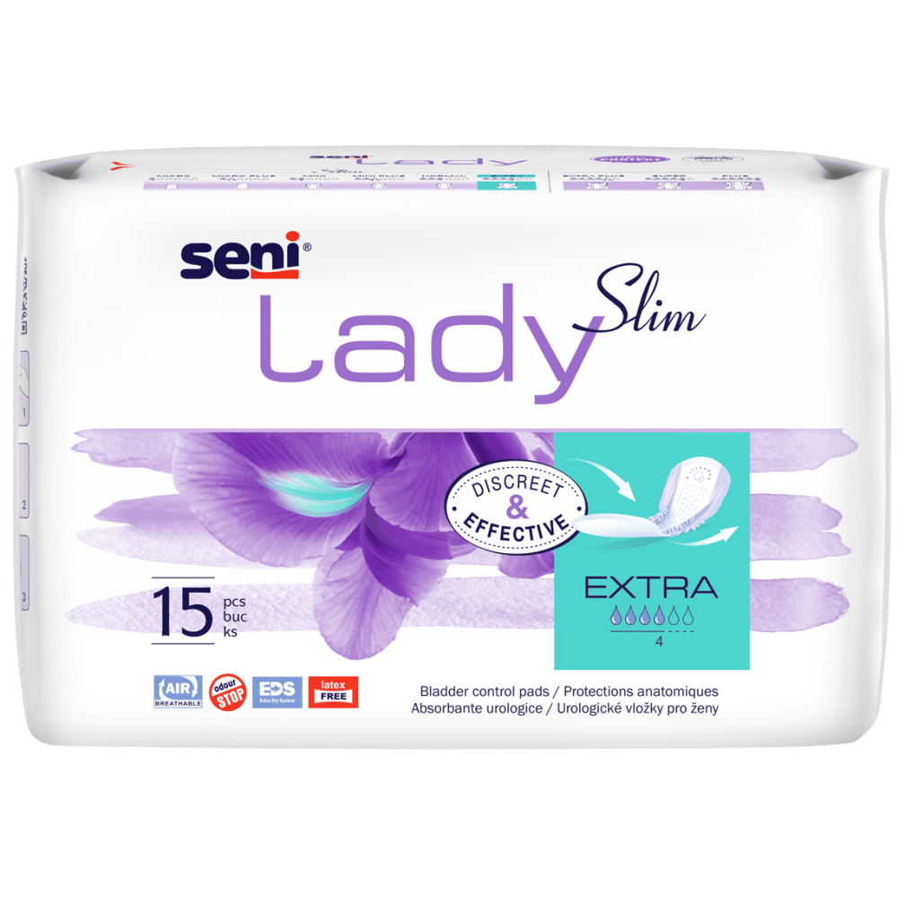 SENI Lady Slim Extra inkontinenční vložky, 4 kapky, 15 ks