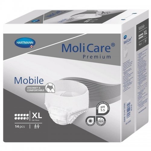 MoliCare Mobile 10 kapek XL - Kalhotky natahovací absorpční prodyšné 14 ks
