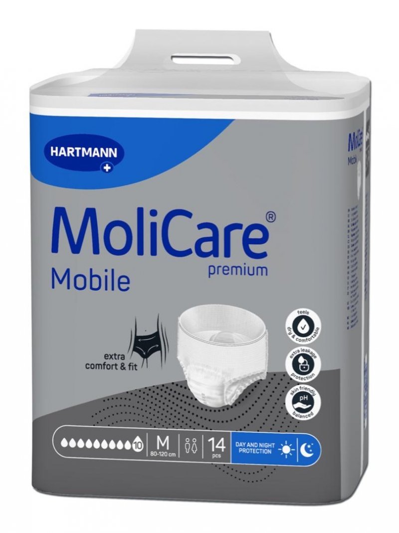 MoliCare Mobile 10 kapek M - Kalhotky natahovací absorpční prodyšné 14 ks