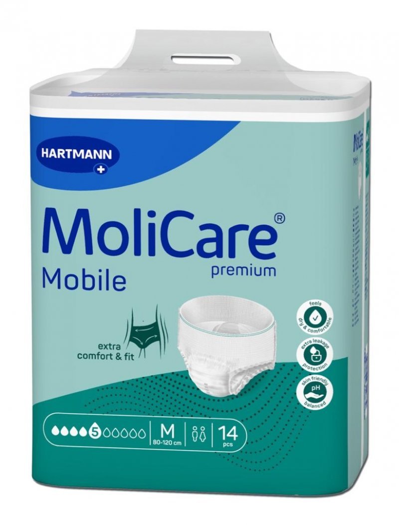 MoliCare Mobile 5 kapek M - Kalhotky natahovací absorpční prodyšné 14 ks