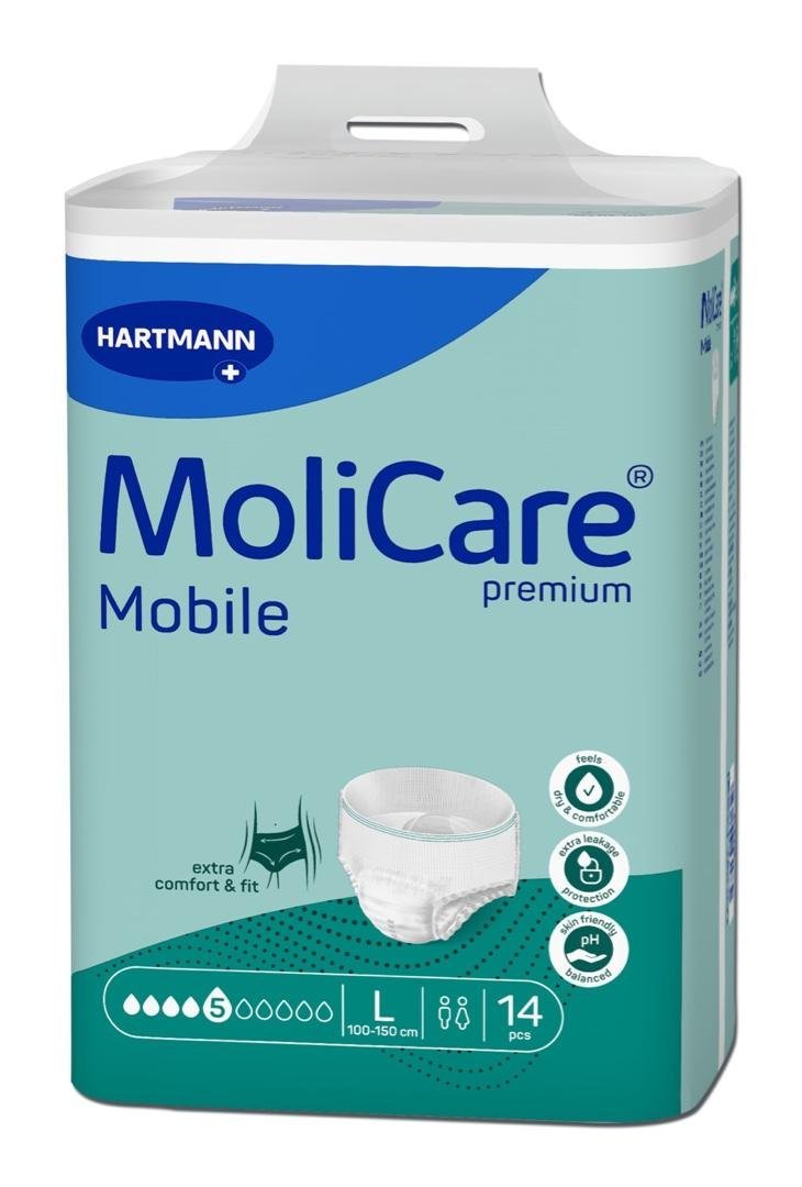 MoliCare Mobile 5 kapek L - Kalhotky natahovací absorpční prodyšné 14 ks