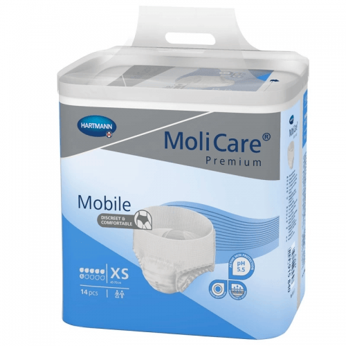 MoliCare Mobile 6 kapek XS - Kalhotky natahovací absorpční prodyšné 14 ks
