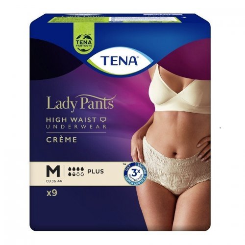 TENA Lady Pants Plus Creme M - Kalhotky Absorpční Natahovací 9ks