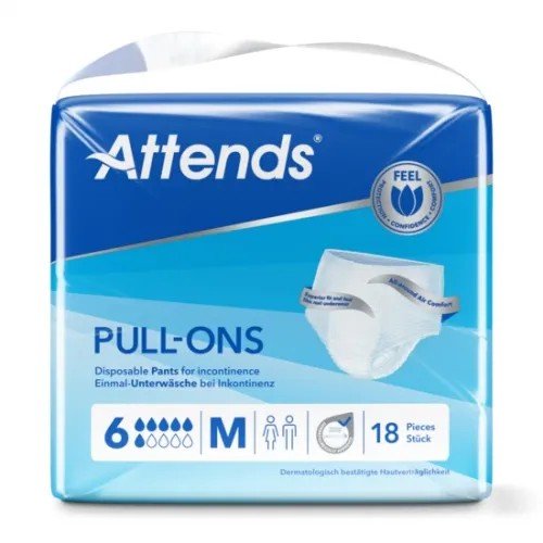 Attends Pull-Ons 6 M - Kalhotky natahovací absorpční 18 ks
