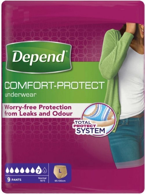 Depend Normal L - Kalhotky natahovací absorpční 9 ks