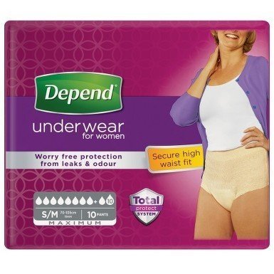 Depend Maximum S/M - Kalhotky natahovací absorpční s vyšším pasem 9 ks