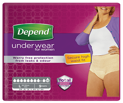 Depend Maximum L - Kalhotky natahovací absorpční s vyšším pasem 9 ks