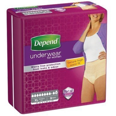 Depend Maximum XL - Kalhotky natahovací absorpční s vyšším pasem 9 ks