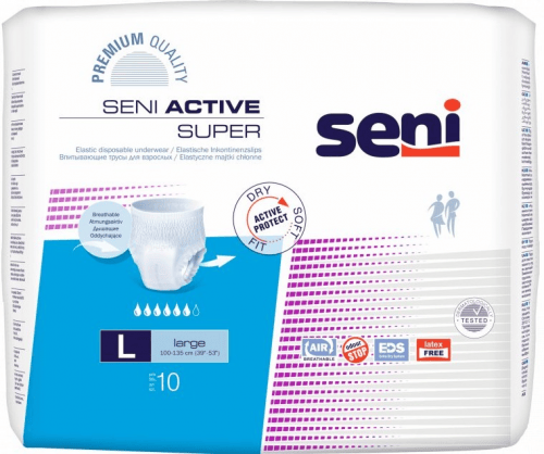 SENI Active Super L - Kalhotky absorpční natahovací 10 ks