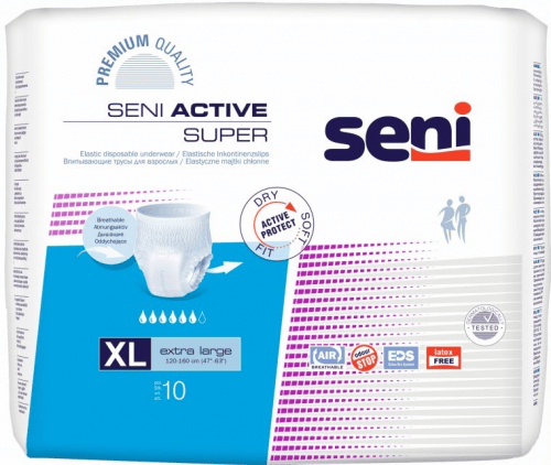 SENI Active Super XL - Kalhotky absorpční natahovací 10 ks SENI Active Super XL - Kalhotky absorpční natahovací 10 ks