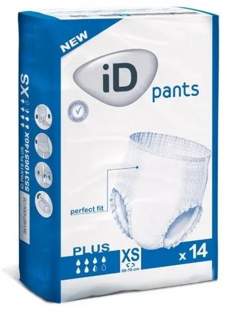 iD Pants Plus XS - Kalhotky absorpční prodyšné 14 ks