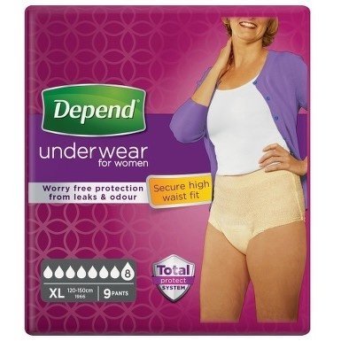 Depend Super XL - Kalhotky natahovací absorpční s vyšším pasem 9 ks