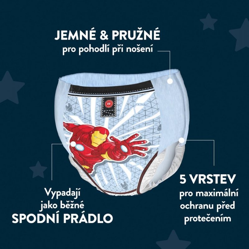 Huggies DryNites pro chlapce 4-7 let, 17-30 kg - Natahovací kalhotky 10 ks