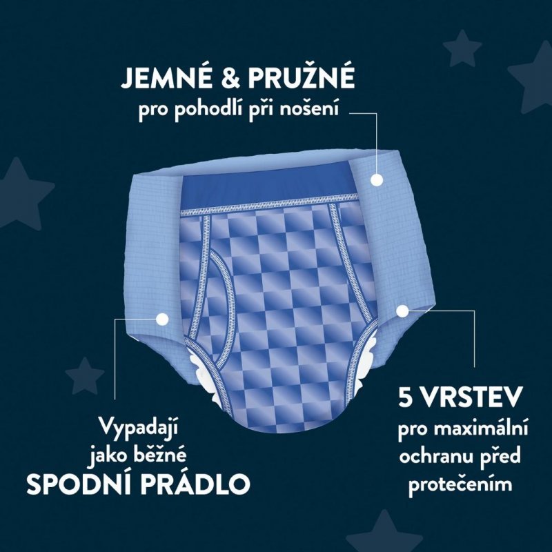 Huggies DryNites pro chlapce 13+ let, 48-60 kg - Natahovací kalhotky 9 ks