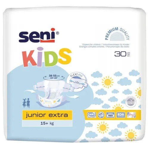 SENI Kids Junior Extra 15+kg - Kalhotky absorční prodyšné pro děti 30ks