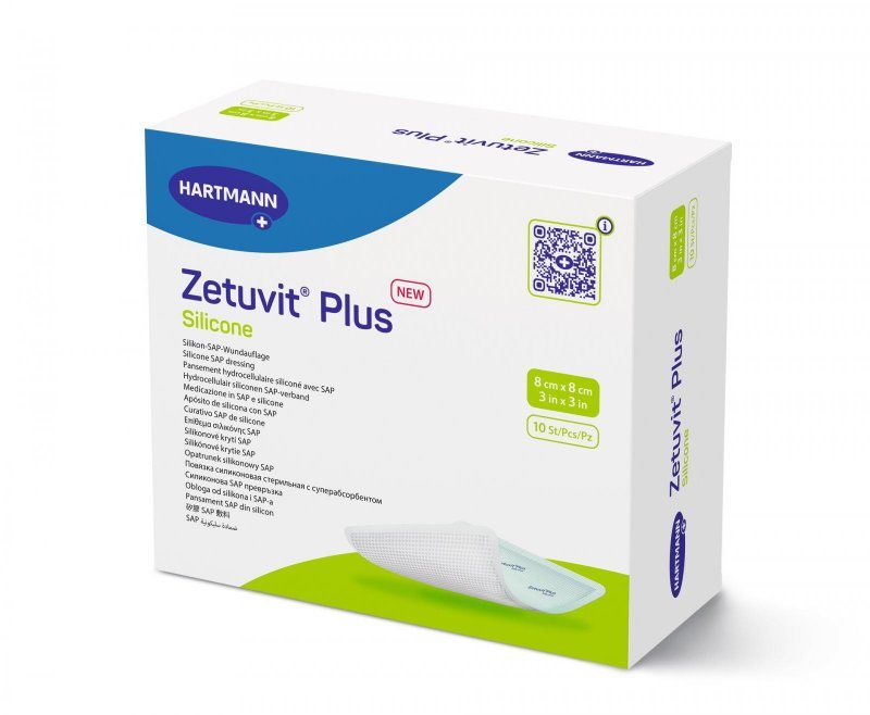 Superabsorpční krytí Zetuvit Plus Silicone - 8x8 cm, 10ks
