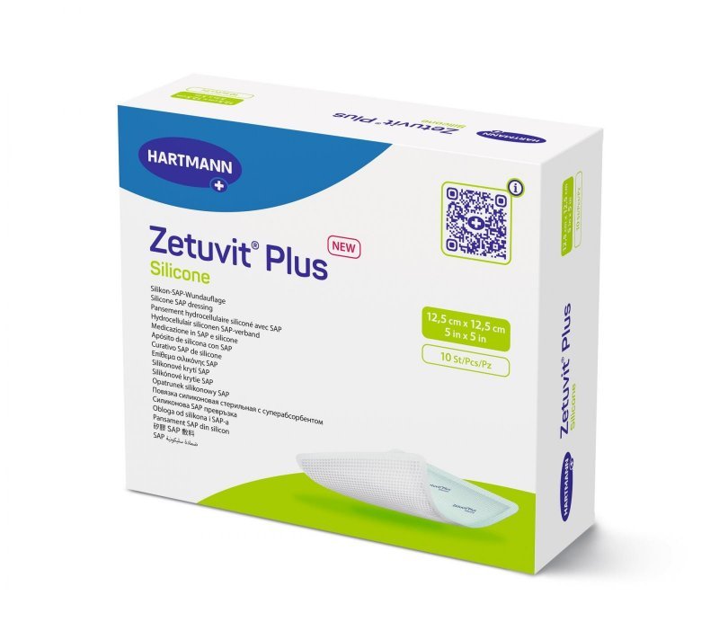 Superabsorpční krytí Zetuvit Plus Silicone - 12,5x12,5 cm, 10 ks