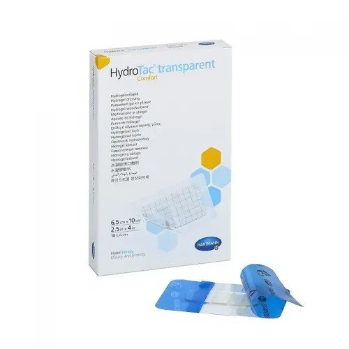 Krytí s hydrogelem HydroTac Transparent Comfort - 10 ks, 6,5 x 10 cm