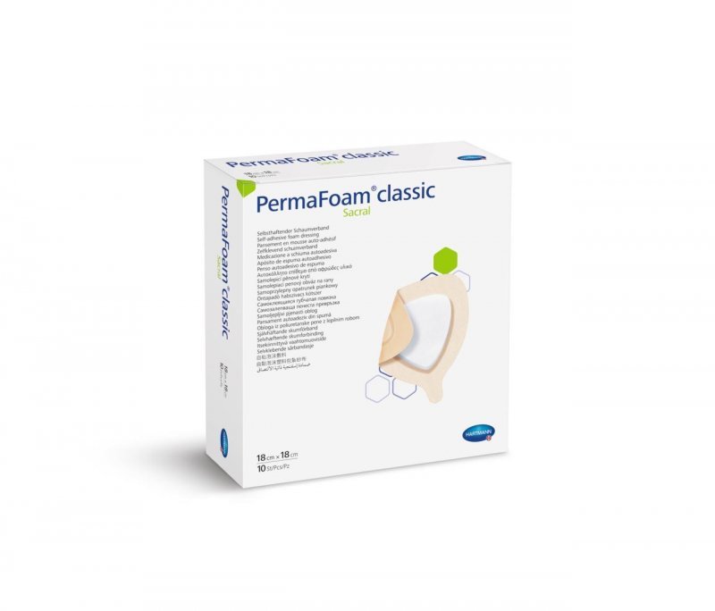 Polyuretanové krytí PermaFoam Classic Sacral - S lepícím okrajem, 22 x 22 cm (13,5 x 11,5 cm vel. polštářku), 10ks
