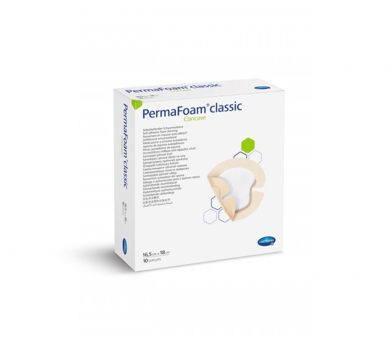 Polyuretanové krytí PermaFoam Classic Concave - S lepícím okrajem, 16,5 x 18 cm (10,5 x 12 cm vel. polštářku), 10ks