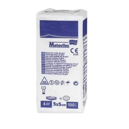 Matovlies komprey z netkané textilie, nesterilní - 5 x 5 cm á 100ks,