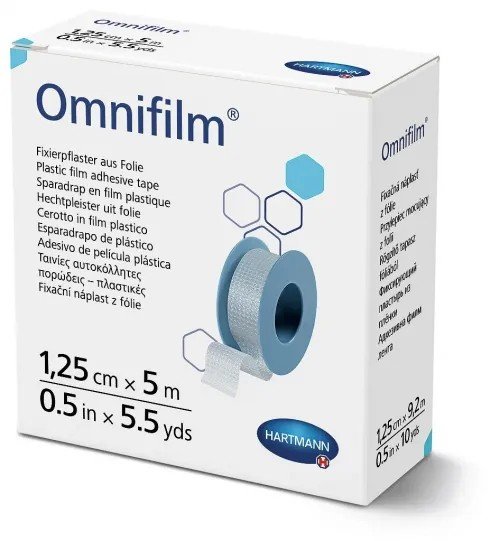 Omnifilm cívková náplast z porézní fólie - 1,25 cm x 5 m