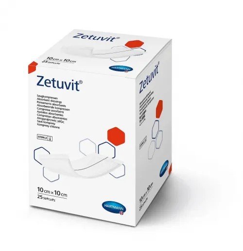 Zetuvit sterilní kompres - 10 x 10 cm, 25ks
