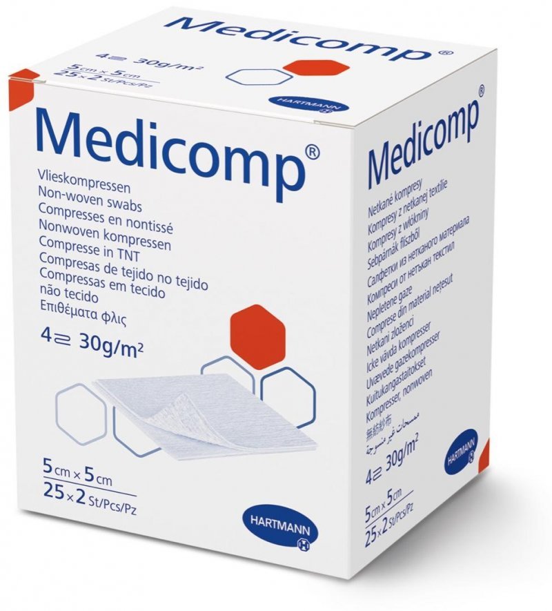 Sterilní kompresy Medicomp 5 x 5 cm - 25x2ks